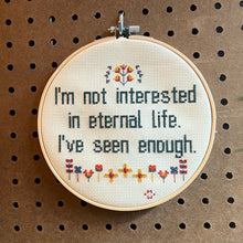 Load image into Gallery viewer, Eternal Life Cross Stitch Hoop