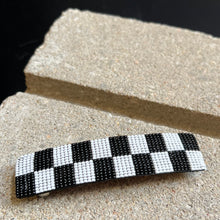 Load image into Gallery viewer, Checkerboard Beaded French Barrette