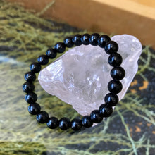 Load image into Gallery viewer, Black Agate Bead Bracelet