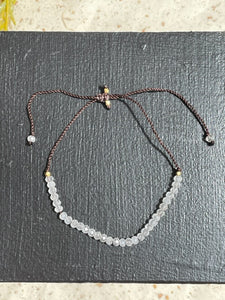 Adjustable Moonstone Bead Bracelet