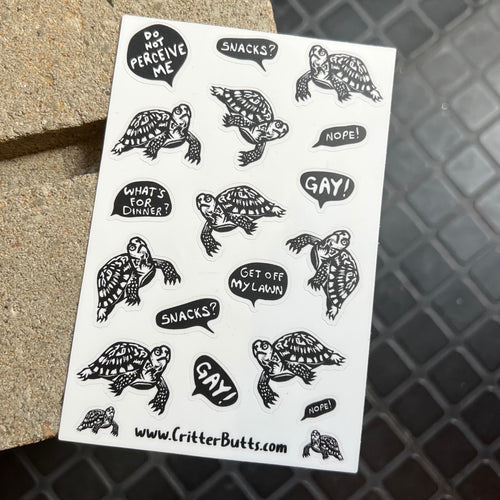 Grumpy Turtle Sticker Sheet
