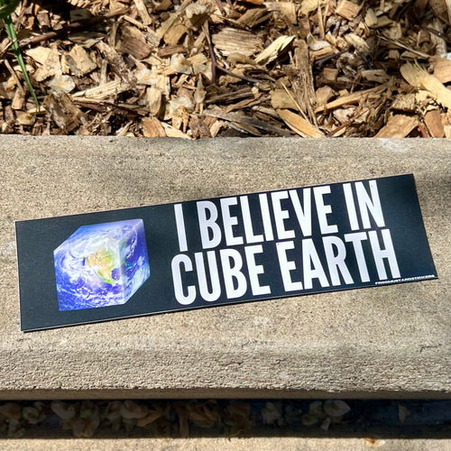 I Believe In Cube Earth Bumper Sticker