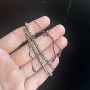 Adjustable Pyrite Bead Bracelet