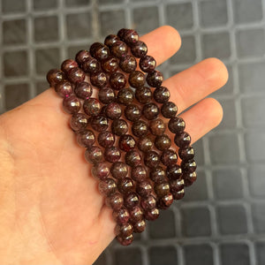 Garnet Bead Bracelet