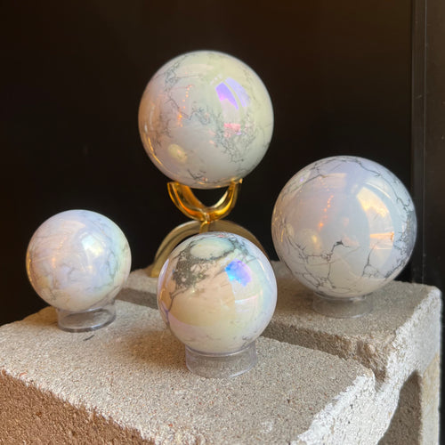 White Howlite Aura Sphere
