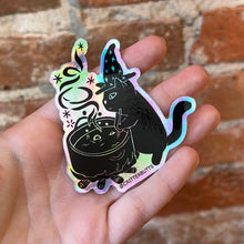 Load image into Gallery viewer, Witch Cat Holographic Sticker