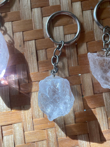 Raw Quartz Keychain