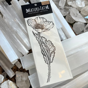 Wild Poppy Flower Temporary Tattoo