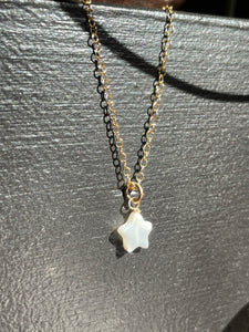 Star Mother of Pearl Necklace - Gold Filled