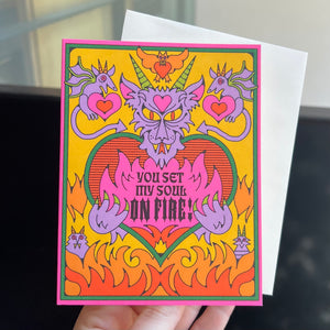 Soul on Fire Dragon Love Greeting Card