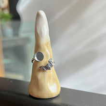 Load image into Gallery viewer, Adjustable Bat &amp; Moon Ring - Sterling Silver