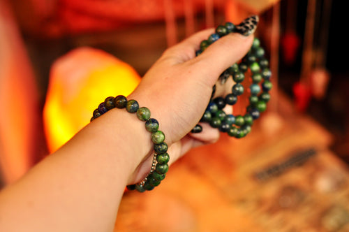 Azurite w/ Malachite Beaded Bracelet