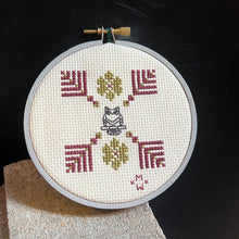 Load image into Gallery viewer, Folk Owl Cross Stitch Hoop