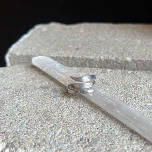 Adjustable Long Leaf Ring - Sterling Silver