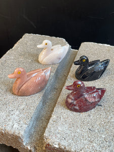 Carved Crystal Ducks