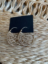 Load image into Gallery viewer, Spider Web Hoop Earrings - Bronze