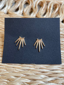 Spike Stud Earrings - Bronze