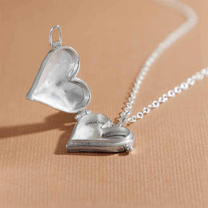 Heart Locket Necklace - Sterling Silver