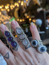 Load image into Gallery viewer, Blue Iris Glass Eye Ring - Sterling Silver