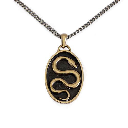 Snake Necklace - Sterling Silver & Bronze