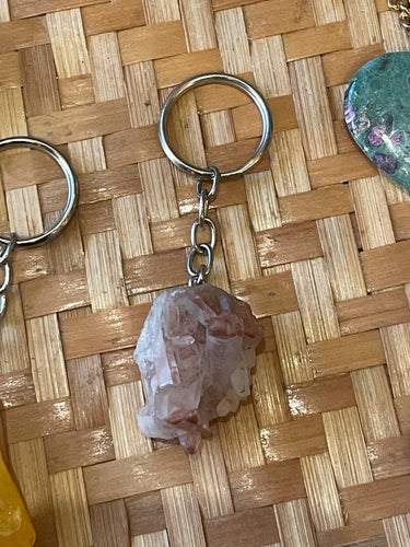 Lithium Quartz Cluster Keychain