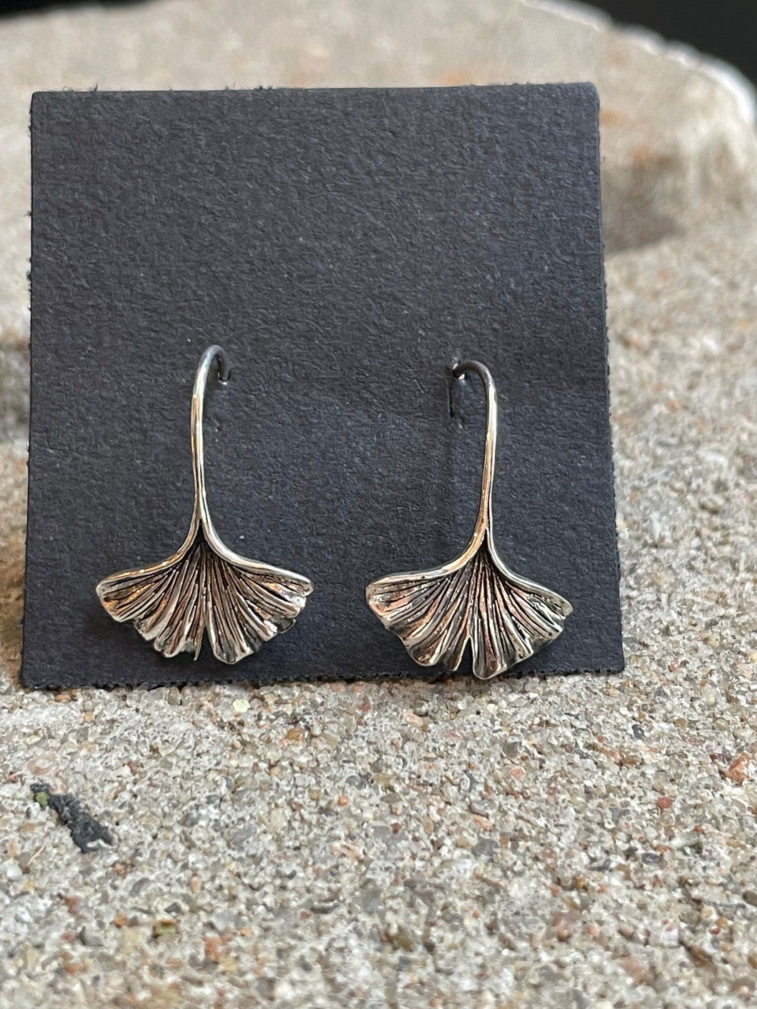 Gingko Leaf Earrings - Sterling Silver