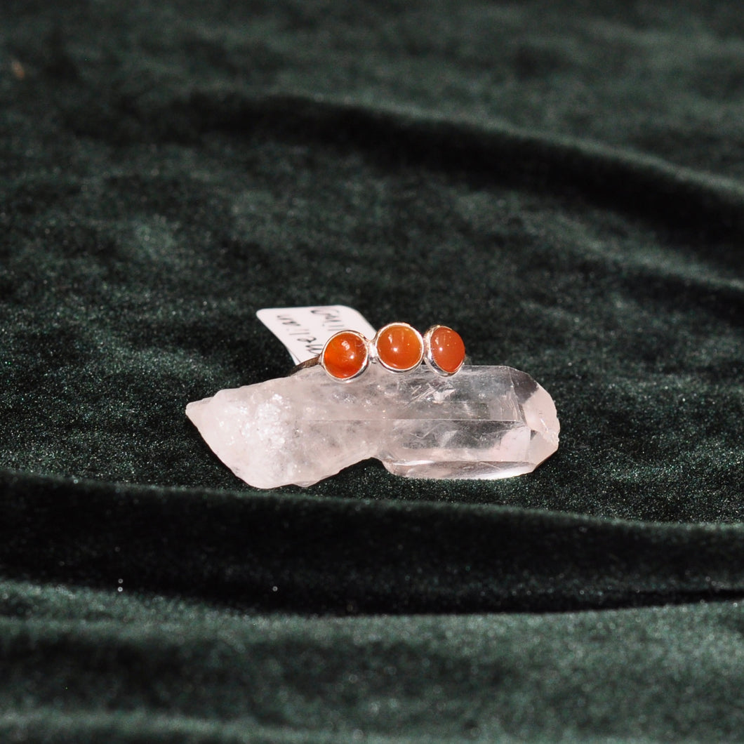 Carnelian Trio Ring - Sterling Silver