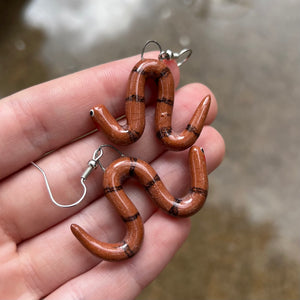 Ceramic Worm Earrings