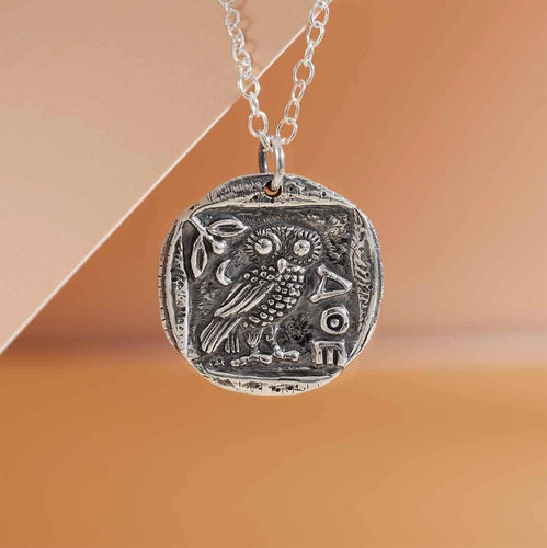 Athena’s Owl Coin Necklace - Sterling Silver
