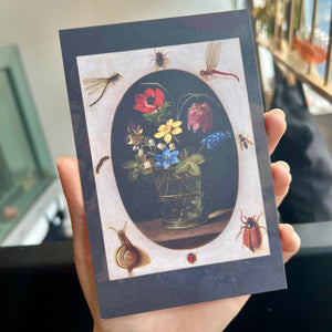 Flowers with Insects and a Snail Postcard