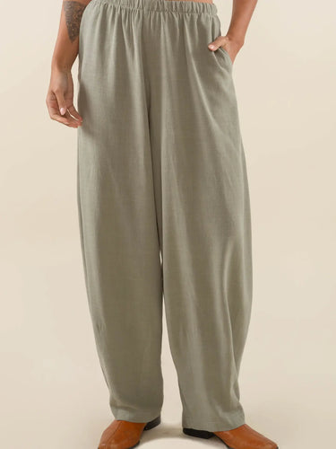 Sage Long Linen Lantern Pants