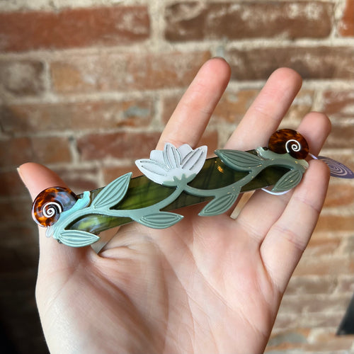 Lotus & Snails Barrette