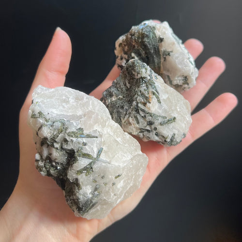 Green Tourmaline in Quartz