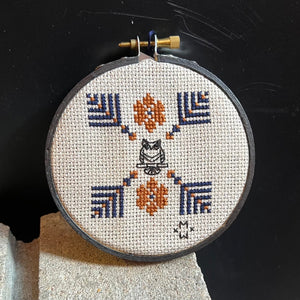 Folk Owl Cross Stitch Hoop