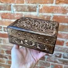 Load image into Gallery viewer, Floral Carved Wooden Crystal Box