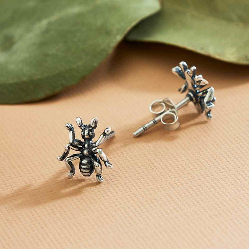 Ants Stud Earrings - Sterling Silver