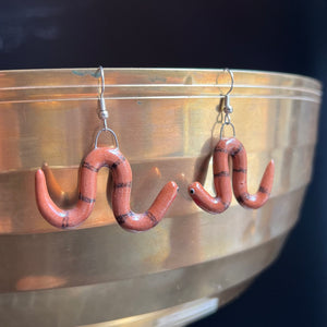 Ceramic Worm Earrings