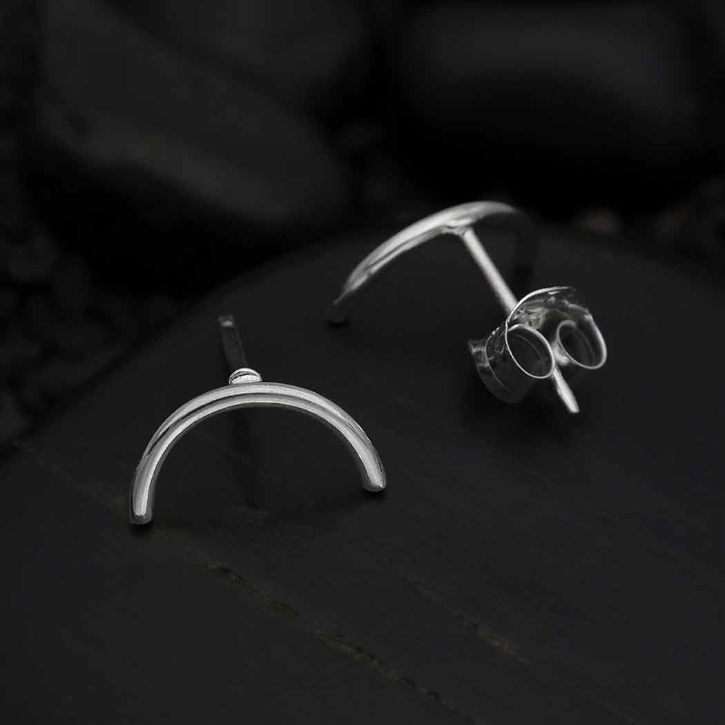 Arch Stud Earrings - Sterling Silver