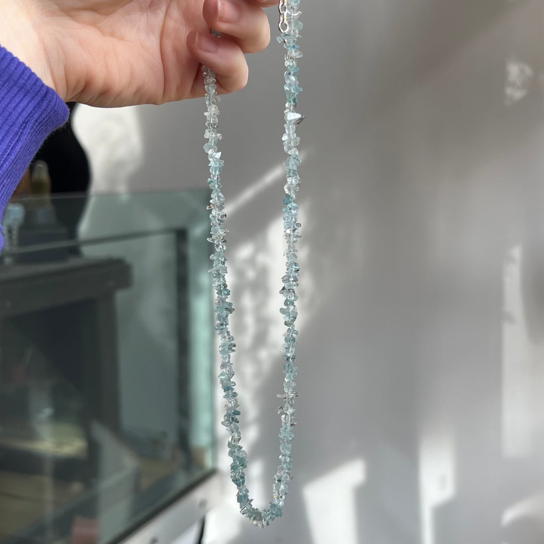 Aquamarine Chip Necklace