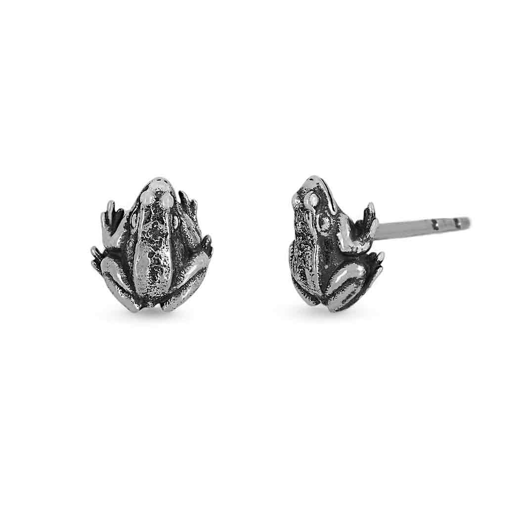 Frogs Stud Earrings - Sterling Silver