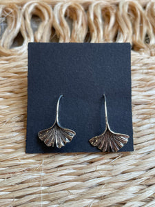 Gingko Leaf Earrings - Sterling Silver