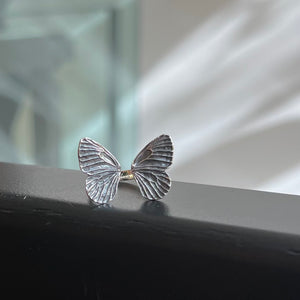 Adjustable Butterfly Wings Ring - Sterling Silver