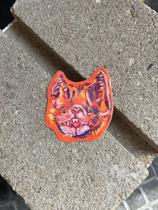 Orange Bat Sticker