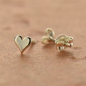 Tiny Heart Stud Earrings - Sterling Silver