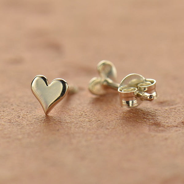 Tiny Heart Stud Earrings - Sterling Silver