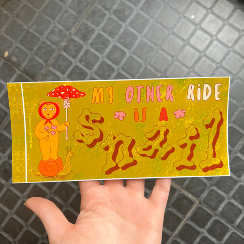 Snail Ride Bumper Sticker