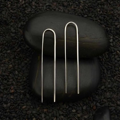 Long Arch Earrings - Sterling Silver
