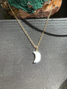 Moon Mother of Pearl Necklace - Gold Filled