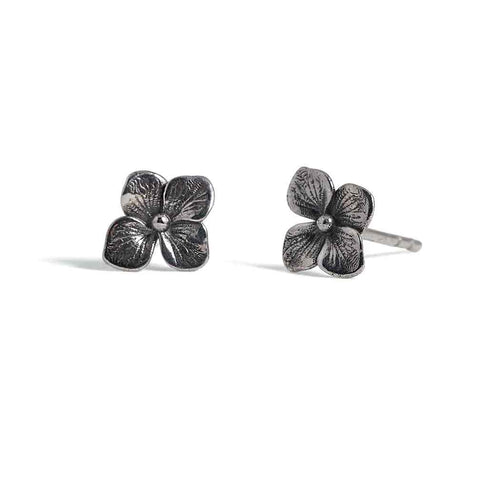 Hydrangea Stud Earrings - Sterling Silver