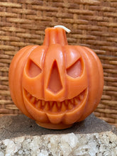 Load image into Gallery viewer, Two-Faced Jack O’Lantern Beeswax Candle